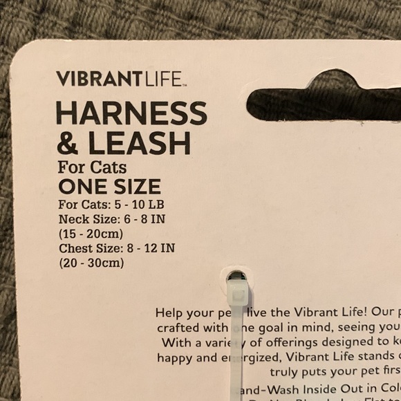 vibrant life Cat Nwt Cat Harness Leash Set 5lb Cats Teal 3pack